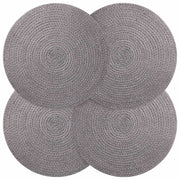 Placemats jute grijs 4 stuks 30 cm ø