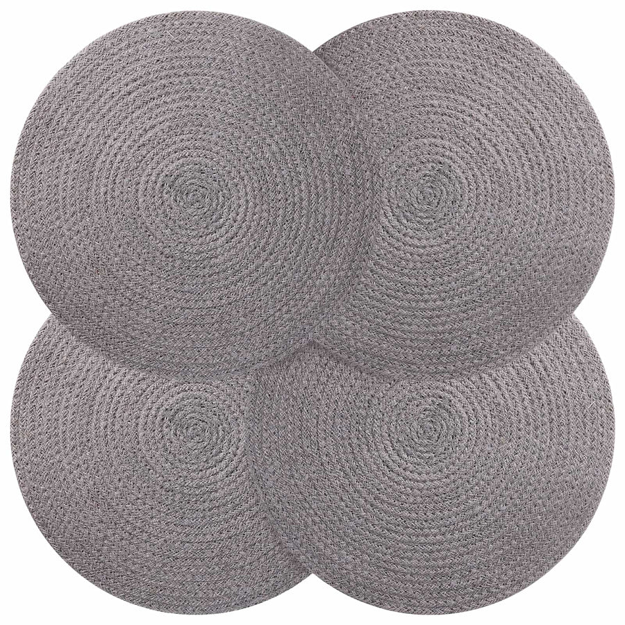 Jute placematten 4 st Grijs 100% Tossa Jute