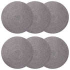 Jute placemats 6 stuks grijs 30 cm