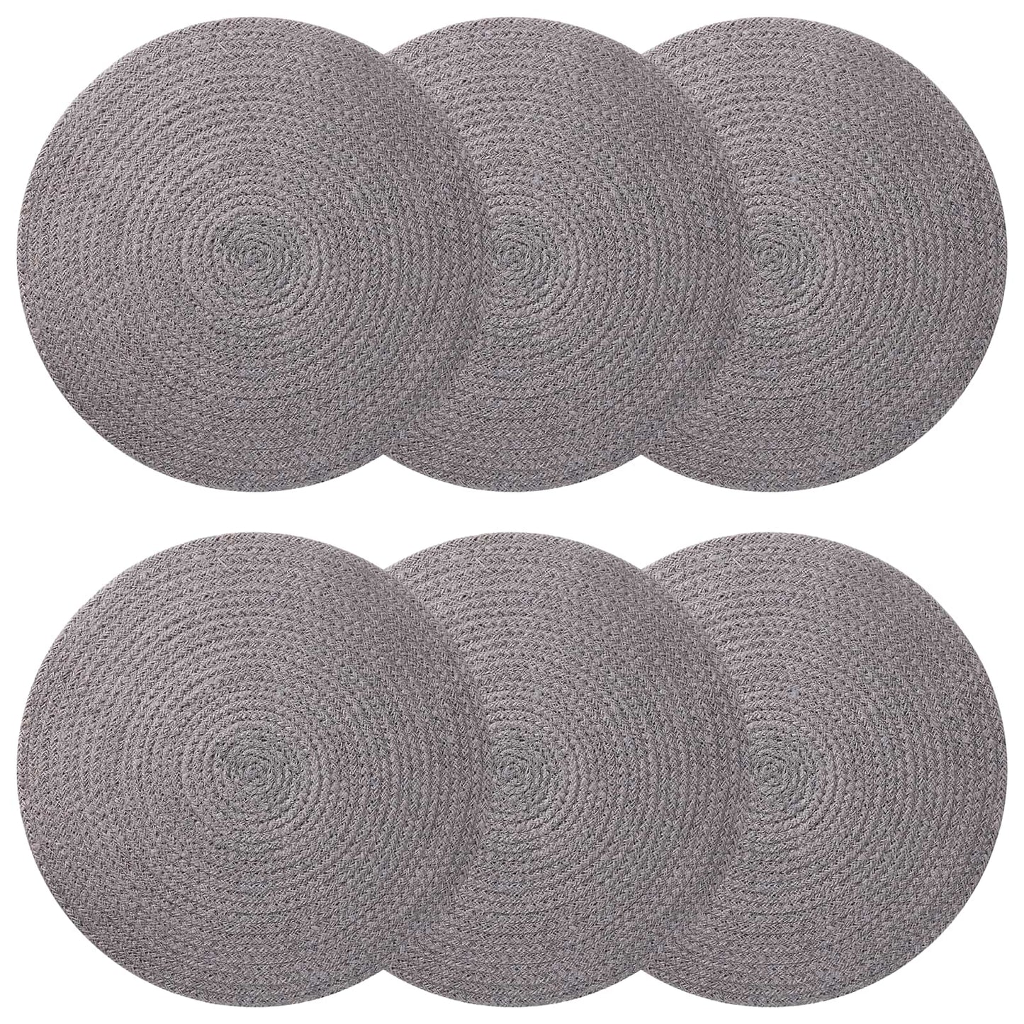 Jute placematten 6 st Grijs 100% Tossa Jute