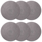 Jute placemats 6 stuks grijs 30 cm