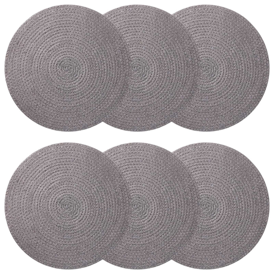 Jute placematten 6 st Grijs 100% Tossa Jute