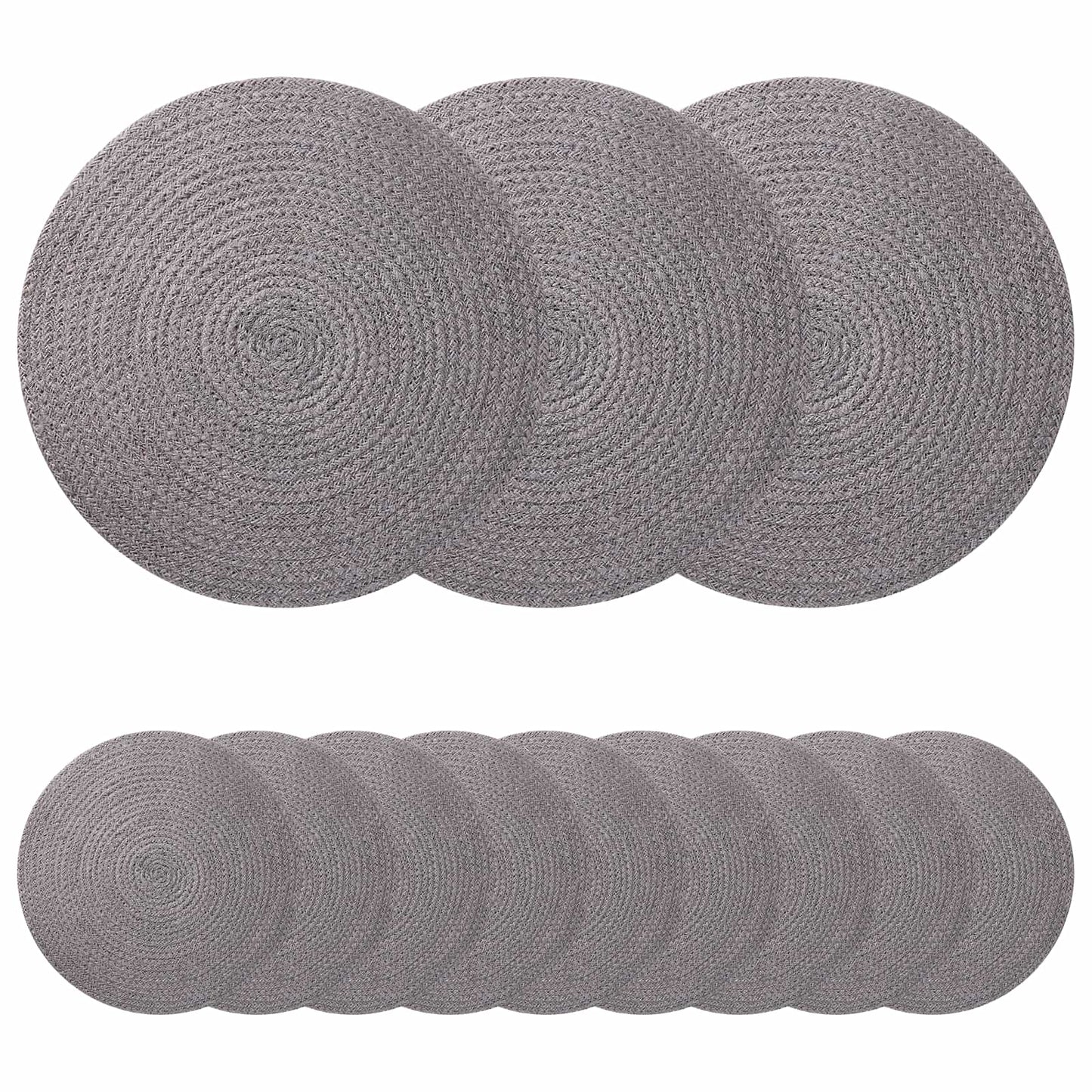 Jute placematten 12 st Grijs 100% Tossa Jute