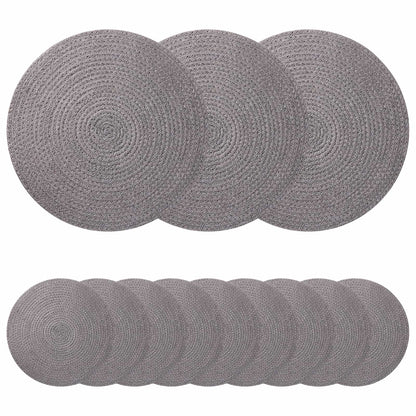 Jute placematten 12 st Grijs 100% Tossa Jute