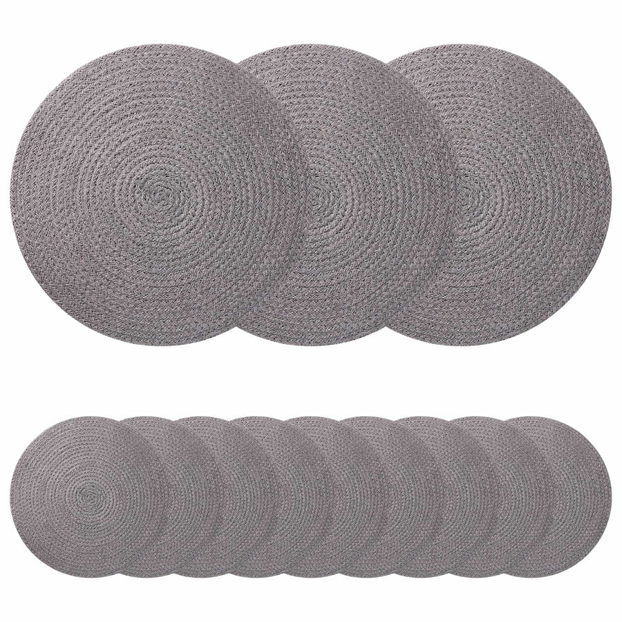 Jute placematten 12 st Grijs 100% Tossa Jute