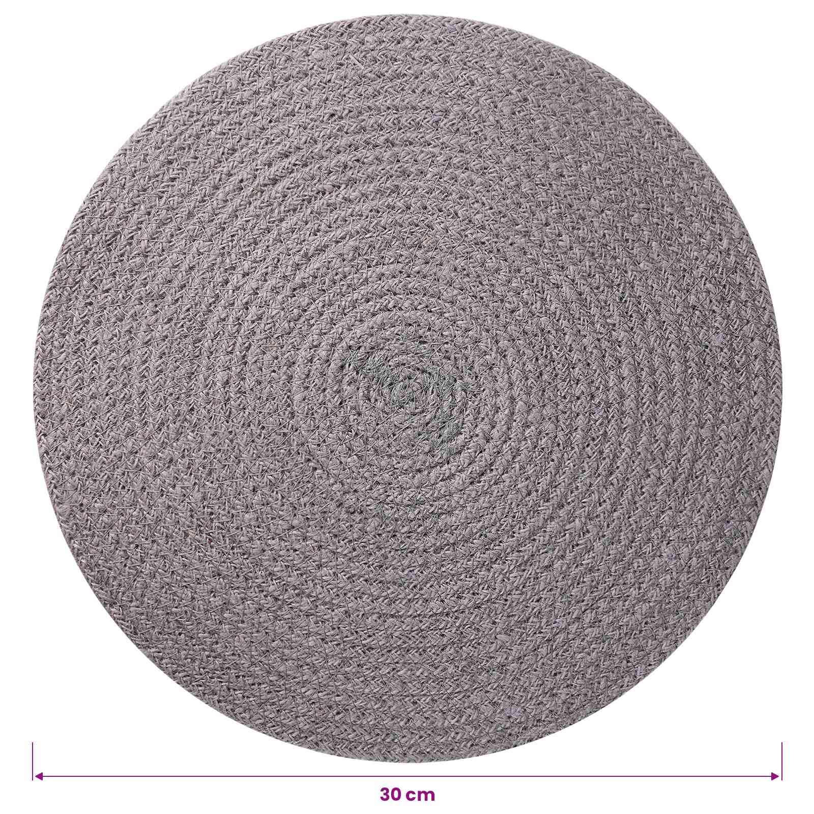 Jute placematten 12 st Grijs 100% Tossa Jute