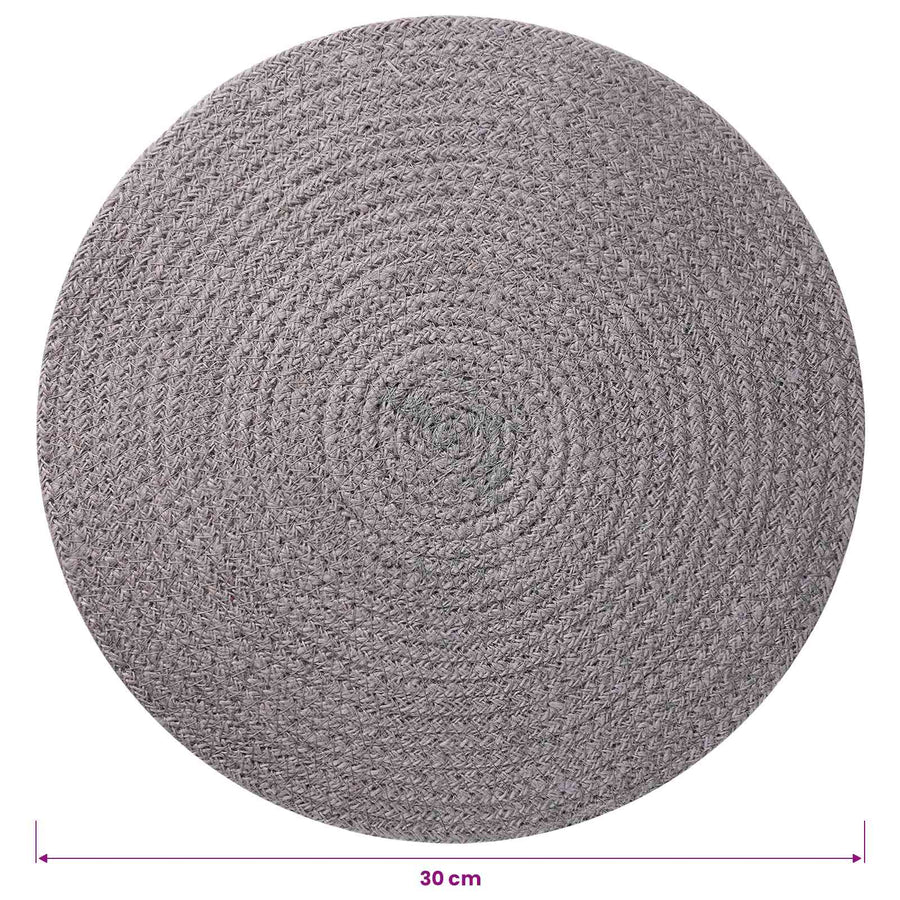 Jute placematten 12 st Grijs 100% Tossa Jute