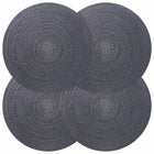 Jute placemats 4 st donkergrijs 30 cm