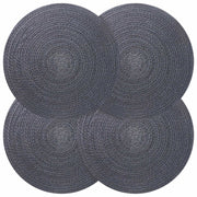 Jute placemats 4 st donkergrijs 30 cm