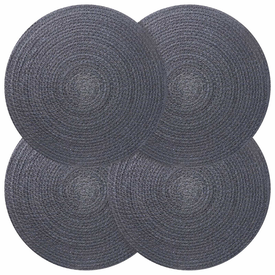 Jute placematten 4 st Donkergrijs 100% Tossa Jute