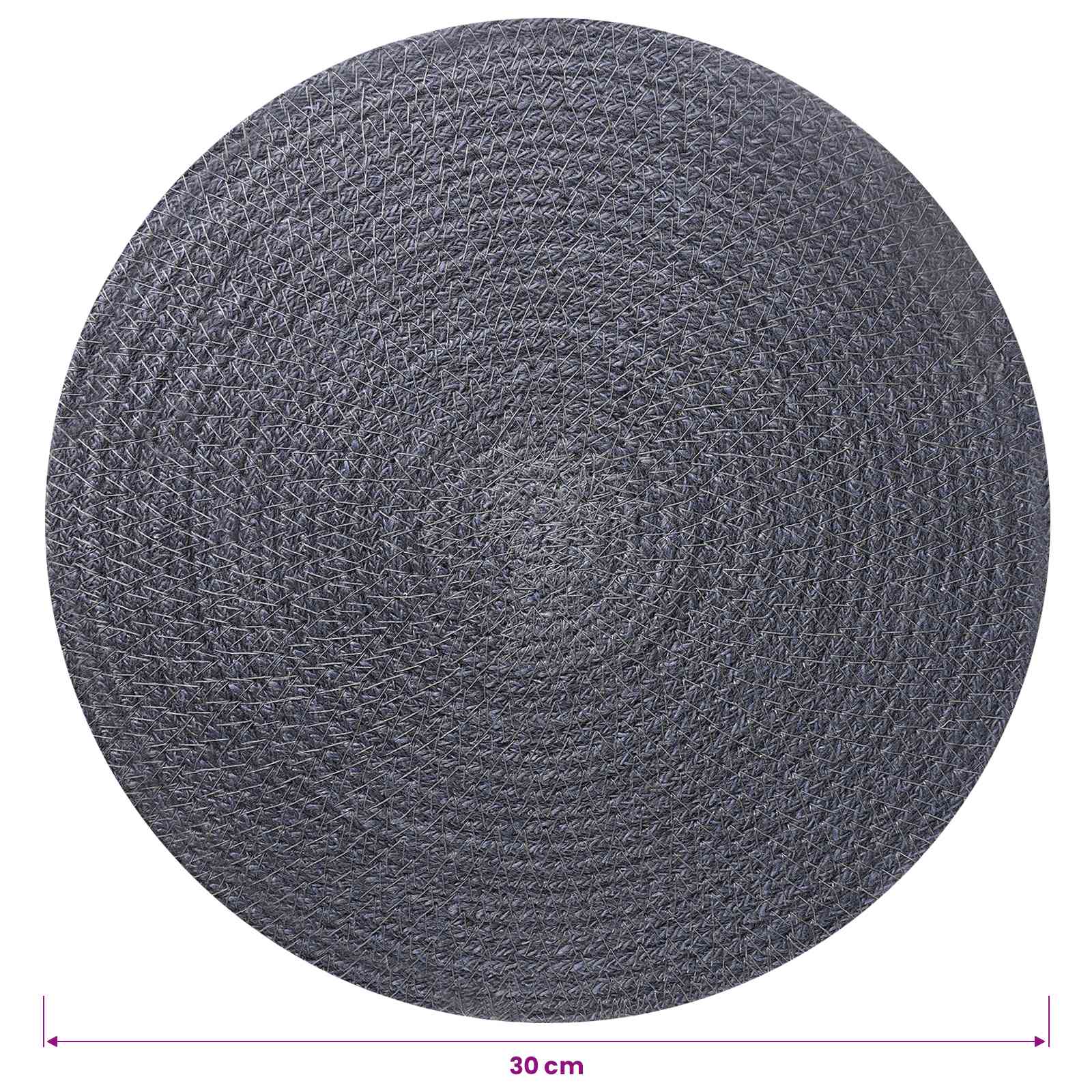 Jute placematten 4 st Donkergrijs 100% Tossa Jute