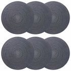 Placemats jute 6 stuks Ø 30 cm donkergrijs