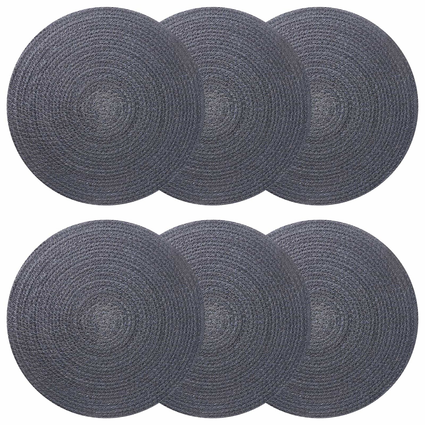 Jute placematten 6 st Donkergrijs 100% Tossa Jute