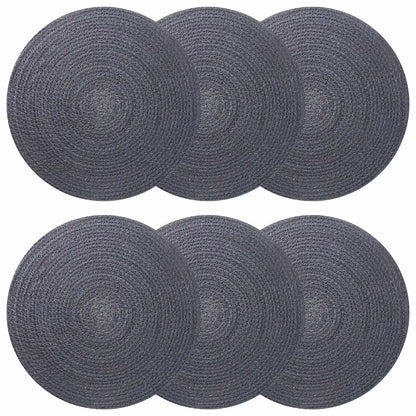 Jute placematten 6 st Donkergrijs 100% Tossa Jute