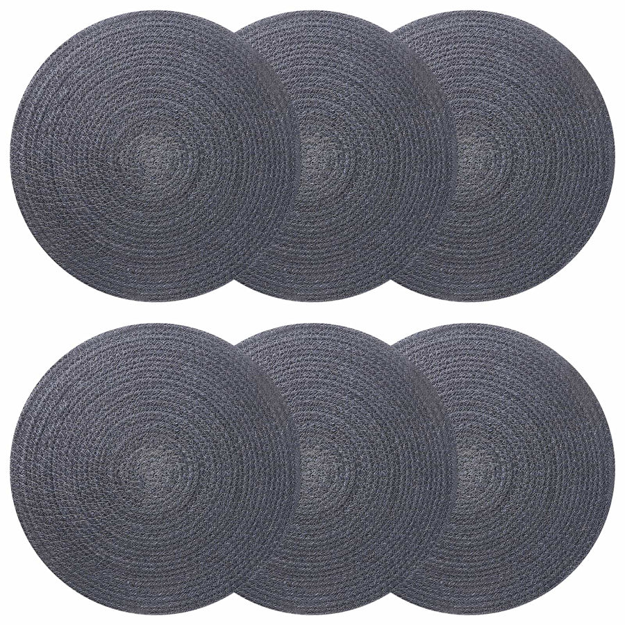 Jute placematten 6 st Donkergrijs 100% Tossa Jute