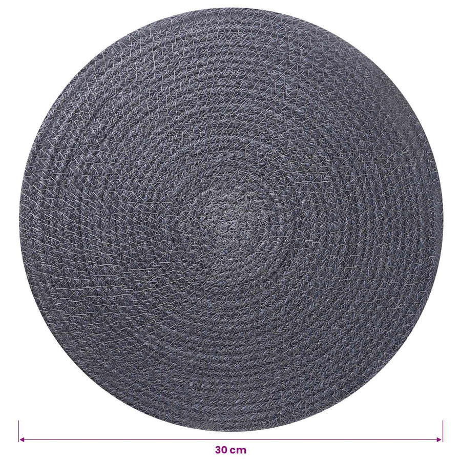 Jute placematten 6 st Donkergrijs 100% Tossa Jute