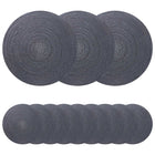 Jute placemats 12 st donkergrijs 30 cm ø