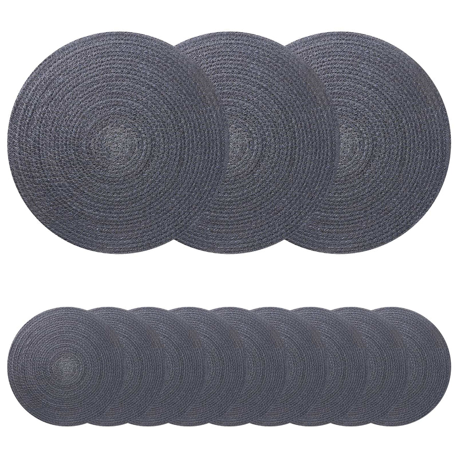 Jute placematten 12 st Donkergrijs 100% Tossa Jute