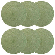 Jute placemats 6 st olijfgroen 30 cm