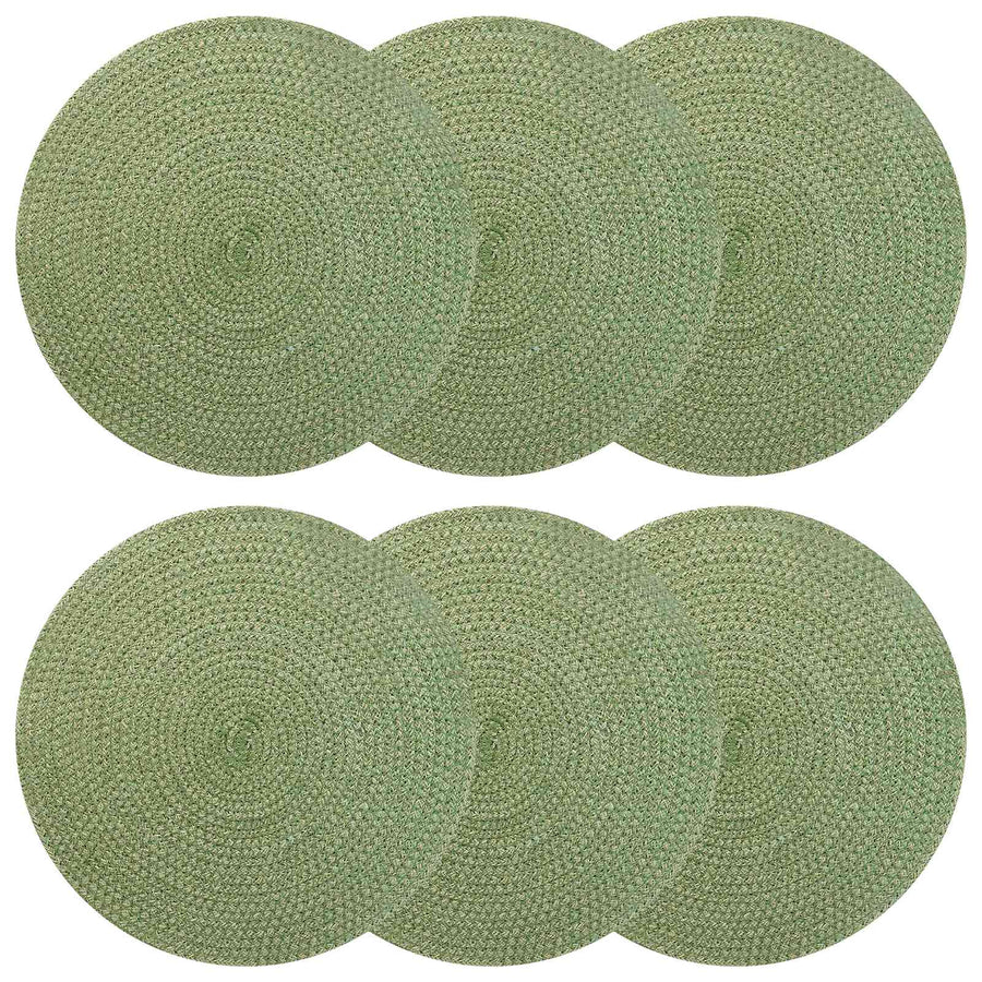 Jute placematten 6 st Olijfgroen 100% Tossa Jute