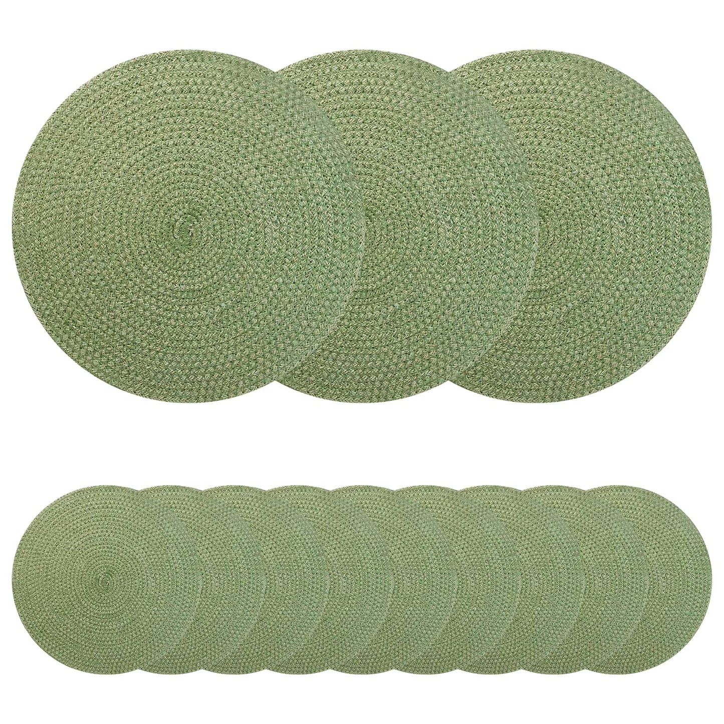 Jute placematten 12 st Olijfgroen 100% Tossa Jute