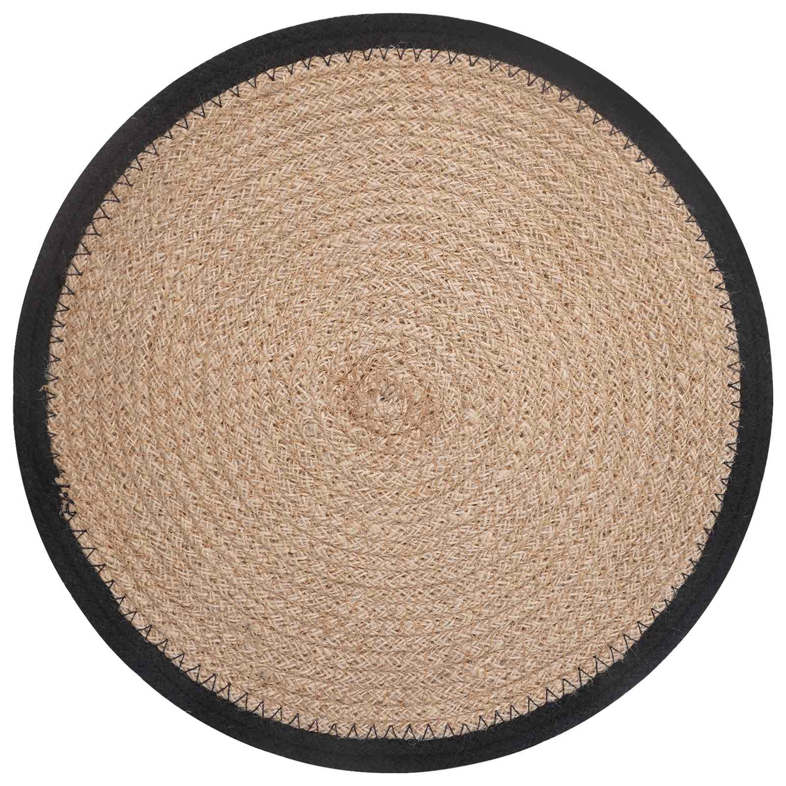 Jute placematten 6 st Naturel en Zwart 100% Tossa Jute