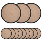 Jute placemats 12 stuks 30 cm naturel zwart