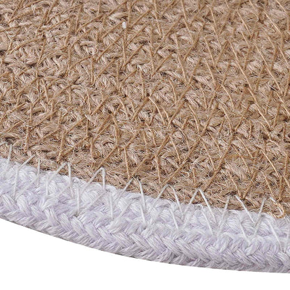 Jute placematten 4 st Natuurlijk en Wit 100% Tossa Jute