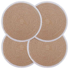 Jute placemats 4 stuks 30 cm natuurlijk wit