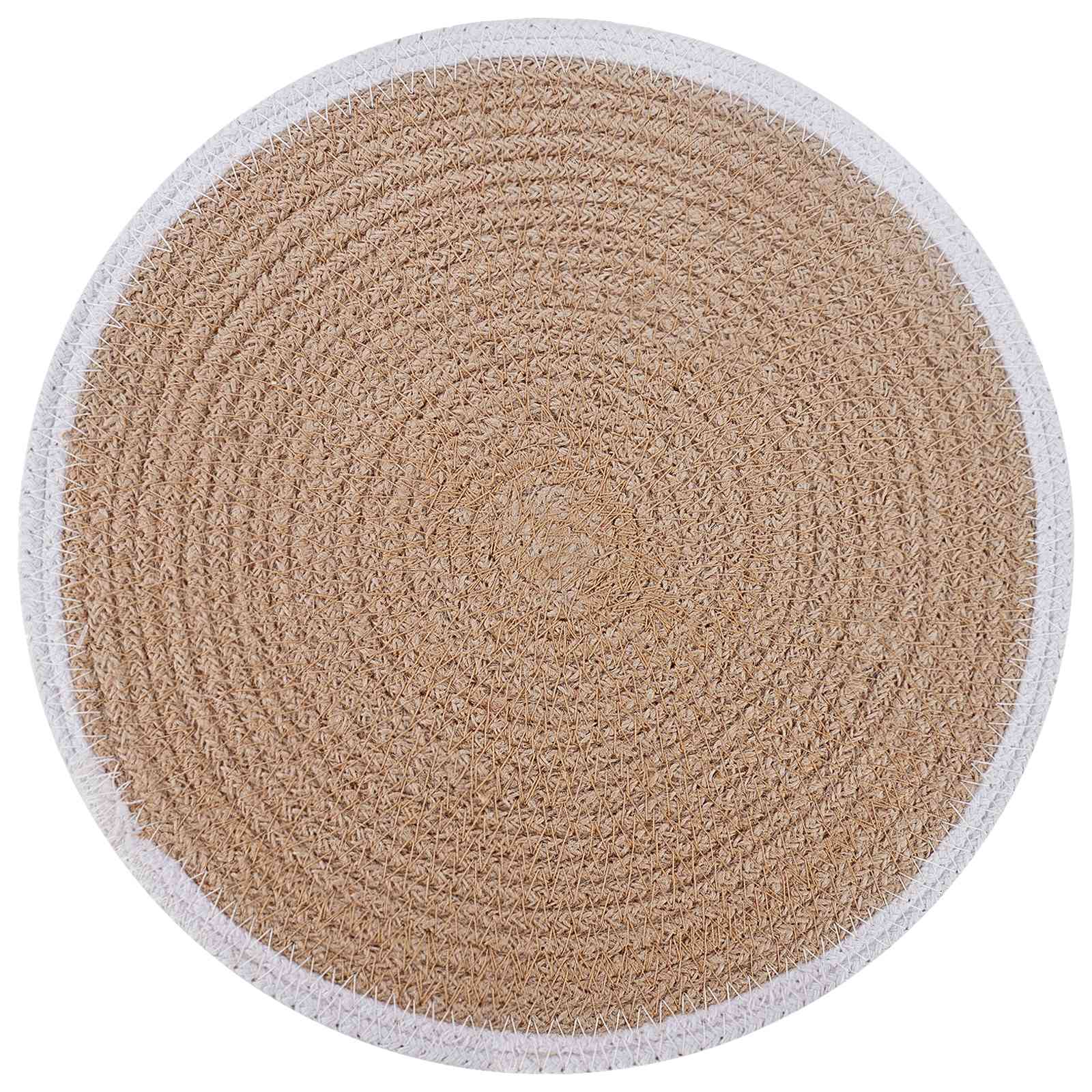 Jute placematten 4 st Natuurlijk en Wit 100% Tossa Jute
