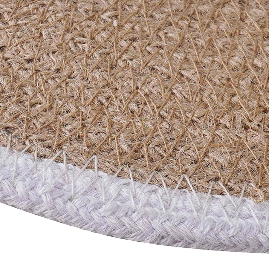 Jute placematten 6 st Natuurlijk en Wit 100% Tossa Jute