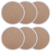 Placemats jute 6 stuks 30 cm natuurlijk wit