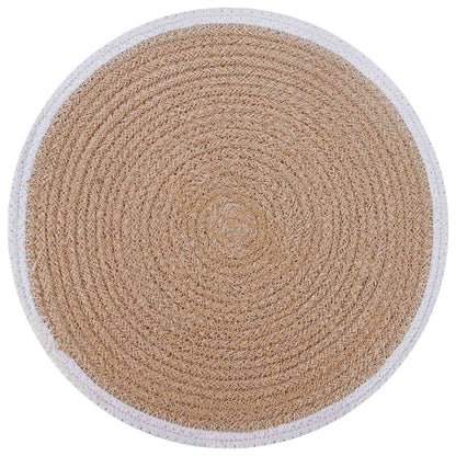 Jute placematten 6 st Natuurlijk en Wit 100% Tossa Jute