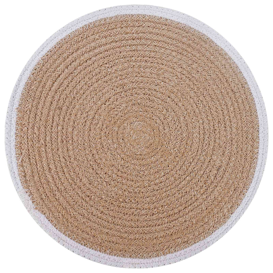 Jute placematten 6 st Natuurlijk en Wit 100% Tossa Jute