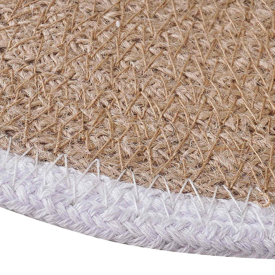 Jute placematten 12 st Natuurlijk en Wit 100% Tossa Jute