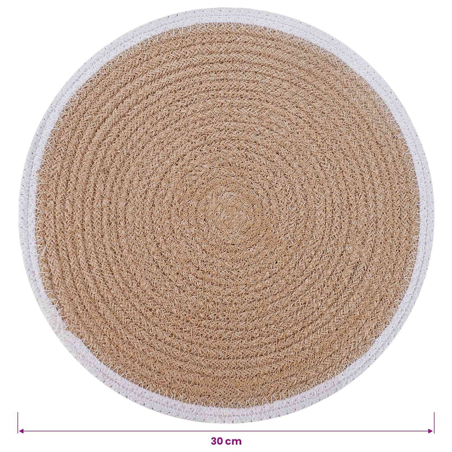Jute placematten 12 st Natuurlijk en Wit 100% Tossa Jute