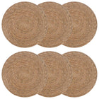 Placemats 6 stuks 30 cm Ø zeegras naturel