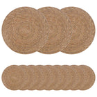 Placemats 12 st zeegras Ø30 cm naturel