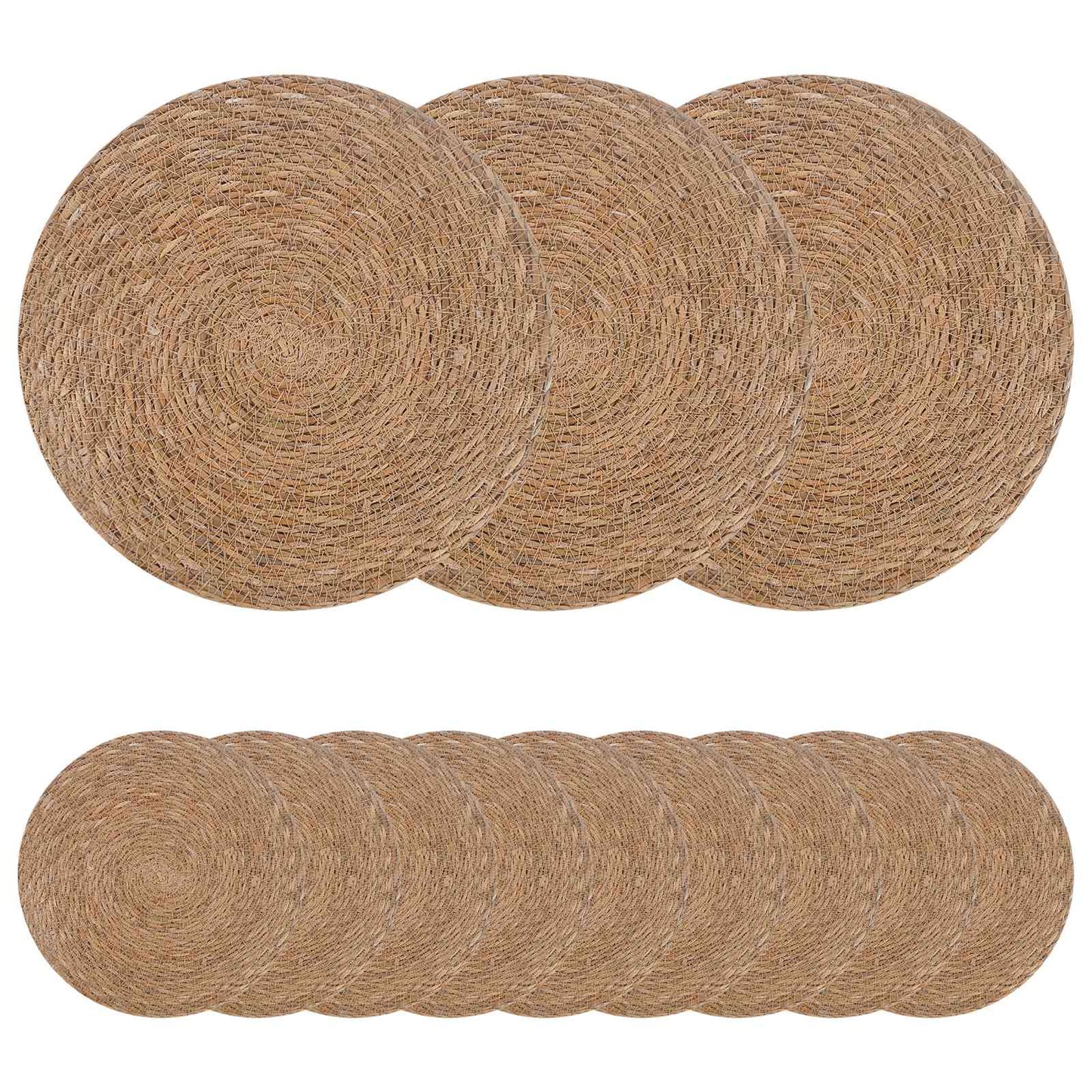 Zeegroene placemats 12 st Naturel 100% Zeegras