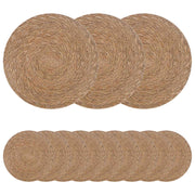 Placemats 12 st zeegras Ø30 cm naturel