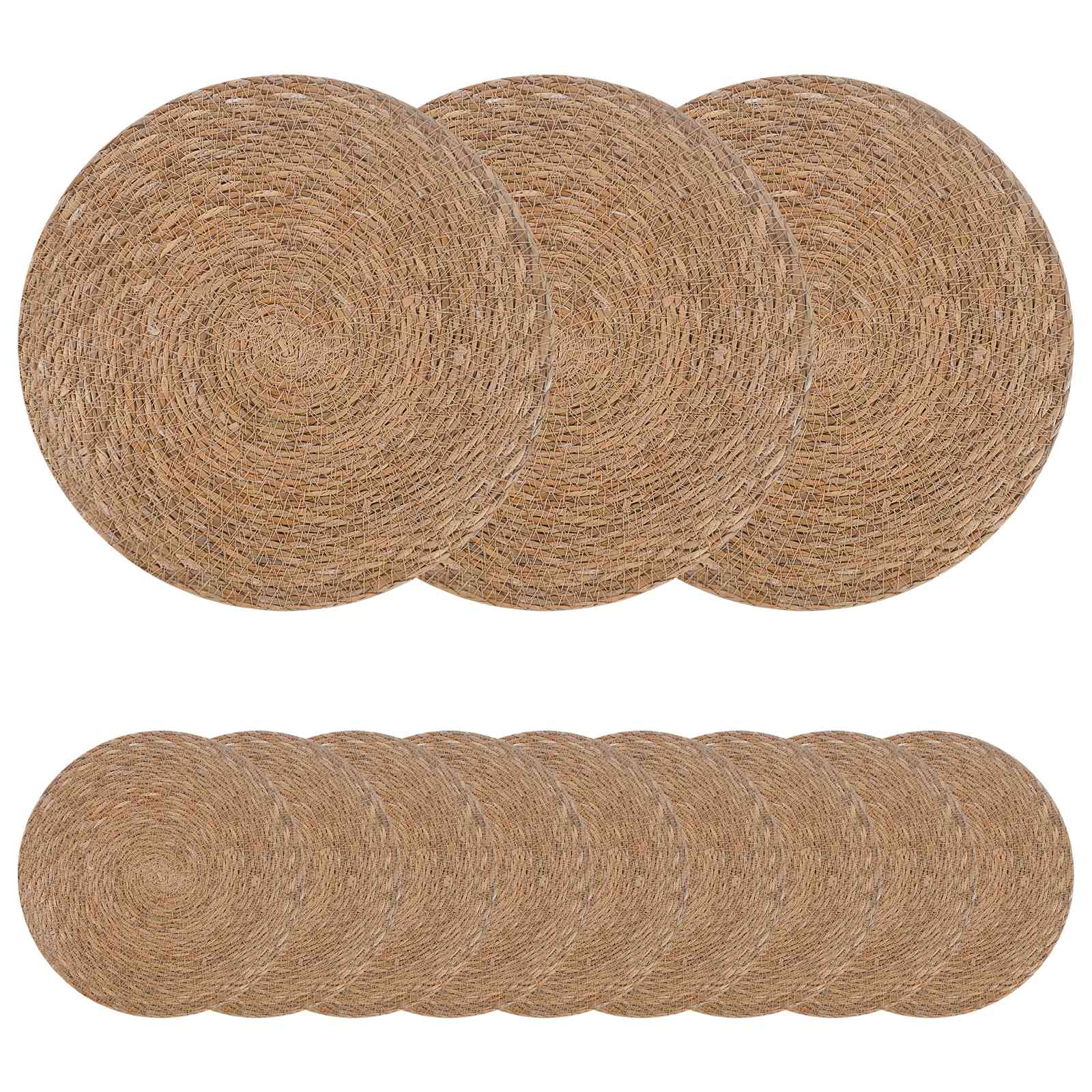 Zeegroene placemats 12 st Naturel 100% Zeegras