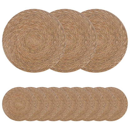 Zeegroene placemats 12 st Naturel 100% Zeegras