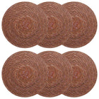 Placemats 6 stuks 30 cm ø bruin zeegras