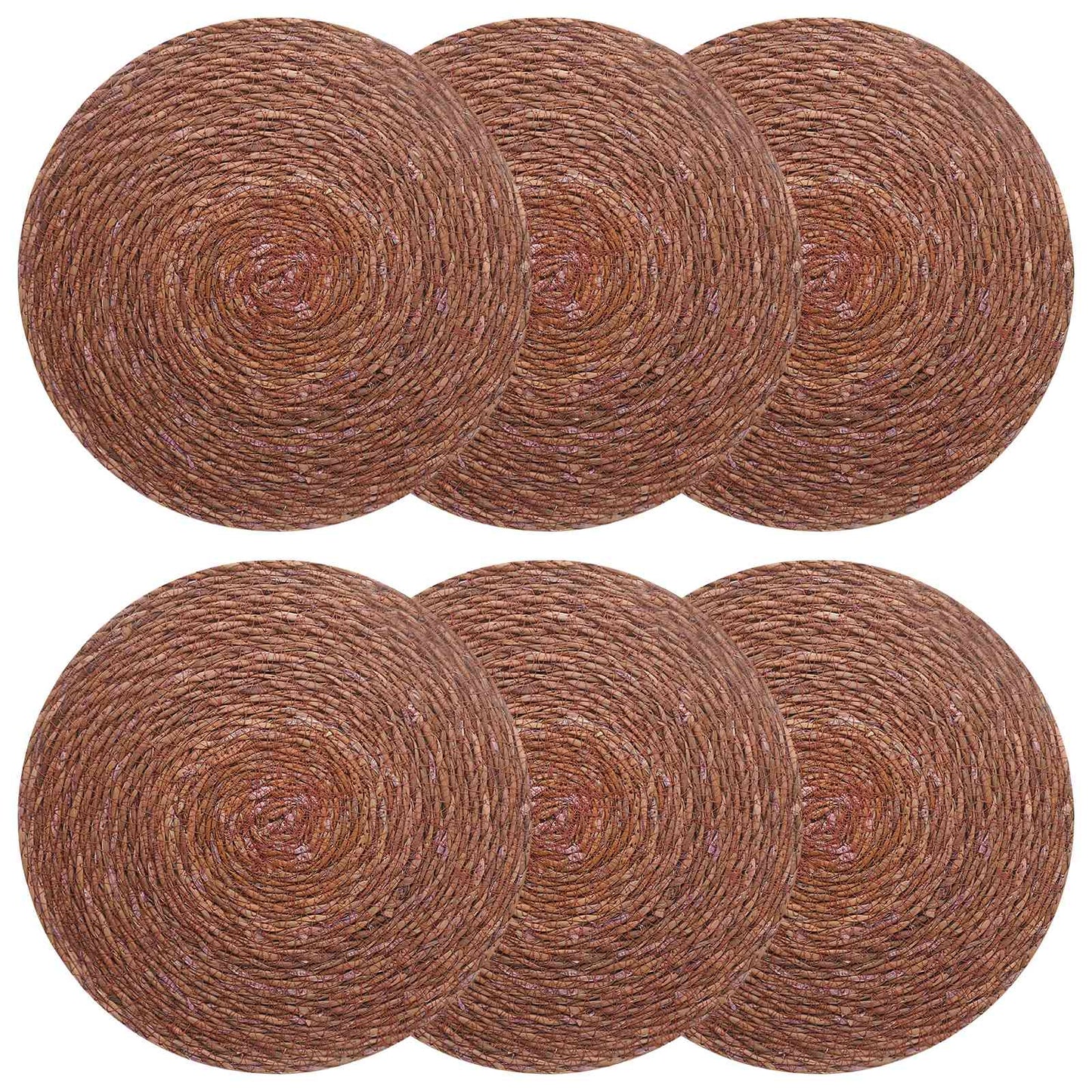 Zeegroene placemats 6 st Bruin 100% Zeegras