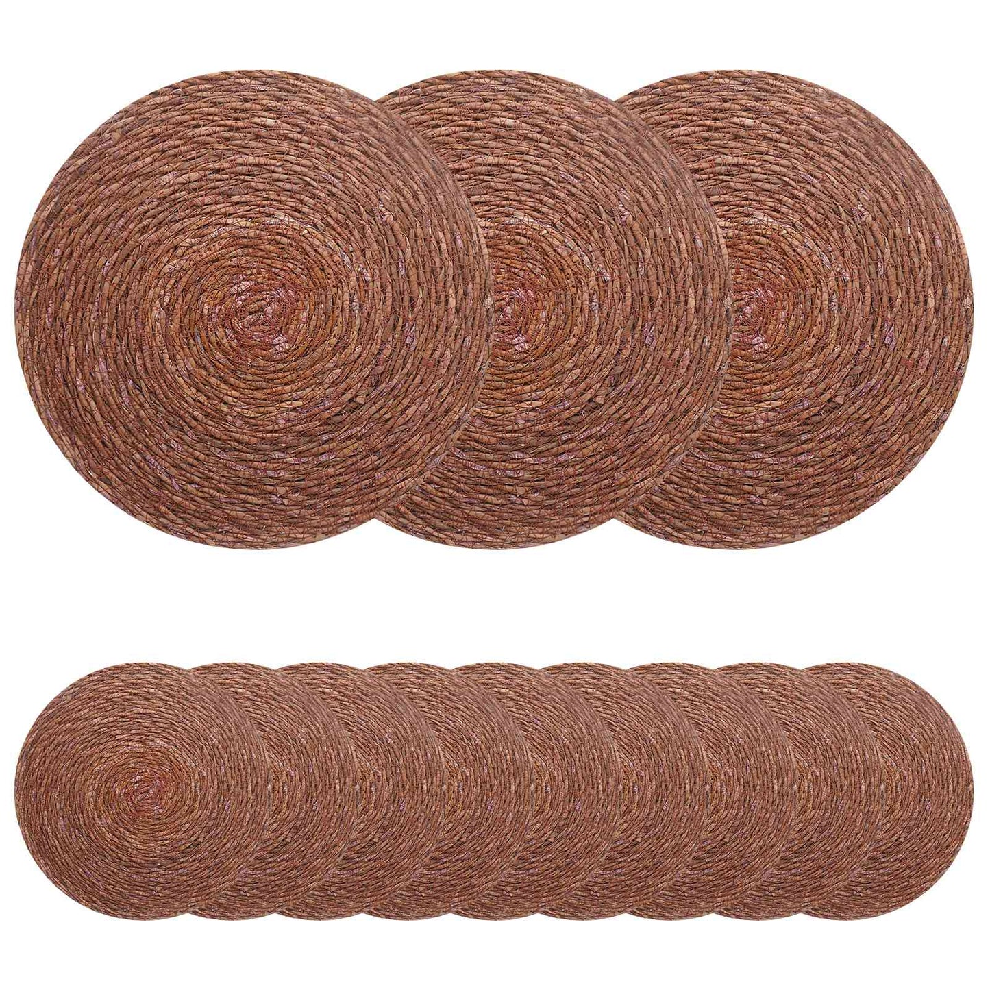 Zeegroene placemats 12 st Bruin 100% Zeegras