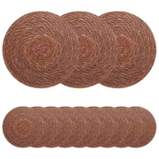 Placemats 12 stuks 30 cm bruin zeegras