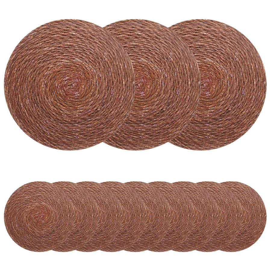 Zeegroene placemats 12 st Bruin 100% Zeegras