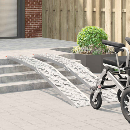 Laad Ramp 2 pcs Zilver 222 x 29 x 14 cm Aluminium