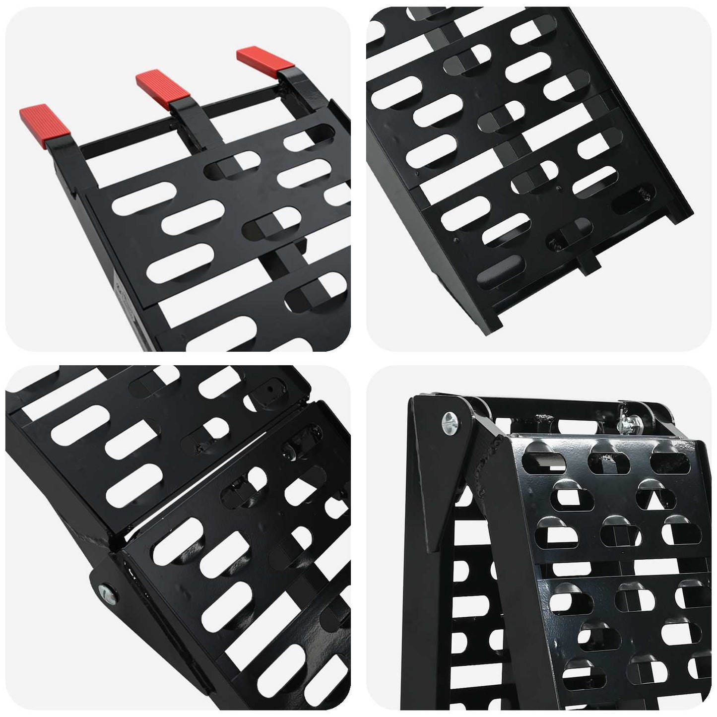 Laad Ramp 2 pcs Zwart 222 x 29 x 14 cm Aluminium