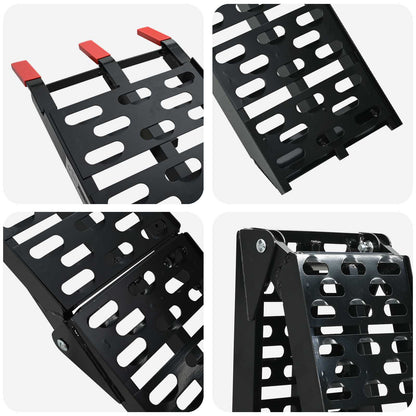 Laad Ramp 2 pcs Zwart 222 x 29 x 14 cm Aluminium